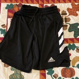 Adidas Black Shorts with White Stripes